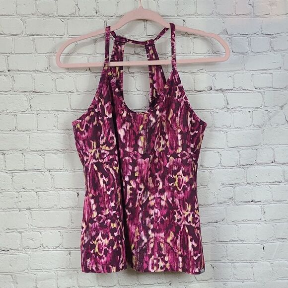Eddie Bauer Travex Aster Cami Berry Print Women's Medium Purple Workout Tank Top - Picture 4 of 8